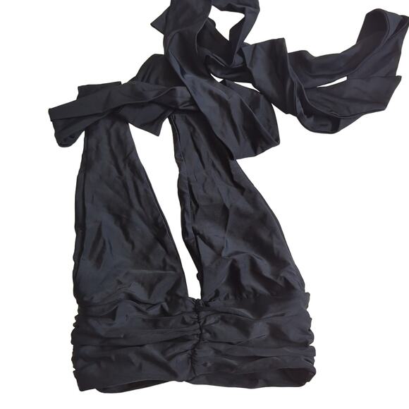 Tiger Mist Bikini Top Women's Small Black Halter Strappy Wrap Sexy Busty - Picture 1 of 6